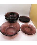 Vintage Fortecrisa Amethyst Plum Purple Glass Salad Bowl Plate Set of 4 - $368.34 MXN