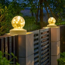 LED Solar Glass Ball Lamp, Outdoor Column Top Night Light, Landscape Lamp decor - $29.74+