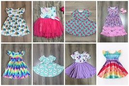 NEW Boutique Baby Girls Dress Lot Size 12-18 M Mermaids Tie Dye Unicorn Tutu - £31.89 GBP
