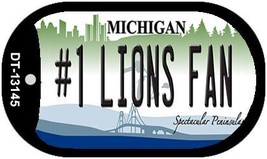 Number 1 Lions Fan Novelty Metal Dog Tag Necklace DT-13145 - $15.95