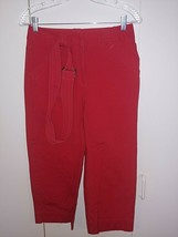 Villager Stretch Ladies Red Cropped PANTS-4-COTTON/SPANDEX-WORN Once - £5.40 GBP