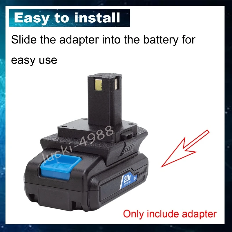 Battery adapter for Hart 20v to Ryobi 18v Li-ion battery converter compatible wi - £65.35 GBP