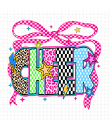 Cheer PNG, Lightning Bolt PNG, Checkered Coquette Bow PNG, School Spirit... - $45.66 MXN