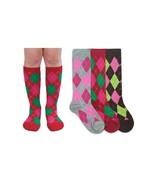 Jefferies Socks Girls Classic Argyle Diamond Stripe Pattern Cotton Knee ... - $10.96 CAD
