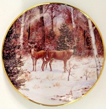 The Franklin Mint In Winter Woods By JL Whiting Porcelain Collectible Deer Plate - £7.82 GBP