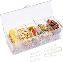 Condiment Containers with Lids,Ice Chilled Condiment Containers,Clear Fruit Tray - £13.91 GBP