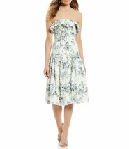 NWT $209 Antonio Melani Tabitha Floral Print Strapless A-Line Midi Dress... - £54.46 GBP