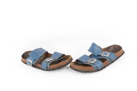 Vintage Betula Birkenstock Womens 9 Distressed Thick Strap Buckle Sandals Blue - £39.18 GBP