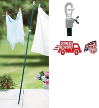 2.4M Heavy Duty Line Prop Telescopic Washing line Extending Clothes Pole Support - £12.82 GBP