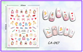 Nail Art 3D Decal Stickers Perfume Pink Green Red Blue CA047 - £2.46 GBP