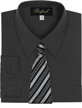 Rafael Boy&#39;s Black Long Sleeve Dress Shirt With A Matching Zipper Tie - 8 - £12.50 GBP