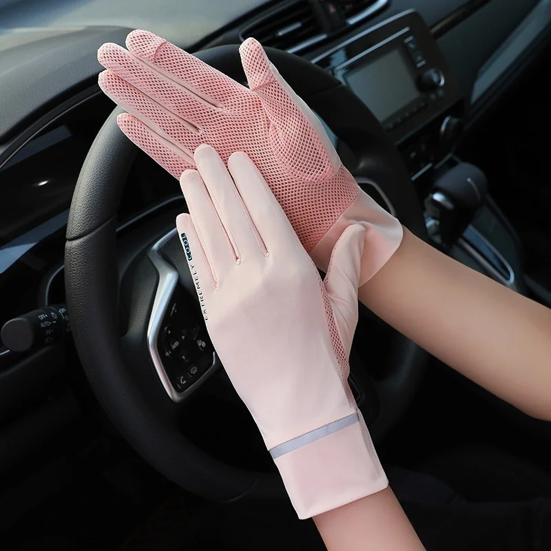 Sporting Ice Silk Gloves UV Protection Summer Breathable Mesh Glove for Car Moto - £23.90 GBP