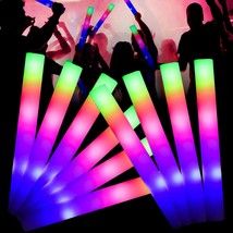 Foam Glow Sticks Bulk Party Glow Sticks Wedding 28Pcs LED Foam Sticks in The Dar - £46.45 GBP