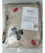 Vivwell Flleece Throw Blanket Beige Butterflies Red Leaf Plush Soft Cozy... - $26.51 CAD