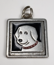 Vintage Signed Ashlers Designs Pewter Picture Frame Dog Pendant - $34.55