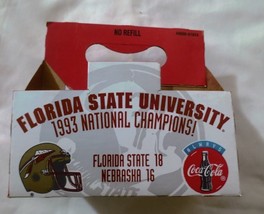 Coca Cola Classic 6 Pack Florida State Nati&#39;lChamps 93 Carrier 8oz Used Carrier - £1.93 GBP