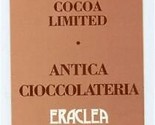 Eraclea Menu Ancient Chocolate Shop Rome Italy Hot Chocolate Drinks  - $27.72
