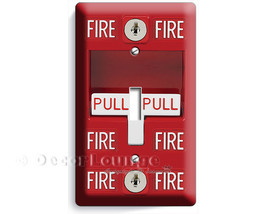 Fire alarm pull down design single light switch cover wall plate boys be... - €10,35 EUR