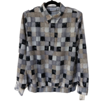 Alfred Dunner Women&#39;s Blouse Size 16 Long Sleeves Collared Check Pattern New - £19.43 GBP