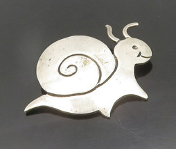 MEXICO 925 Sterling Silver - Vintage Shiny Happy Snail Motif Pendant - PT15292 - £52.83 GBP