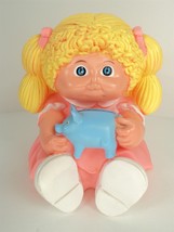 Vintage 1983 Blonde Cabbage Patch Doll Piggy Coin Bank w/ Plug - 6&quot; Tall - £15.12 GBP