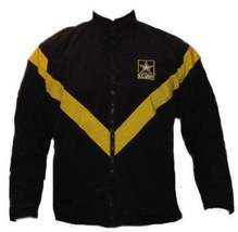 Womens Us Army Apfu Physical Fitness Pt Gold Black Large Zip Jacket Windbreaker - £35.40 GBP