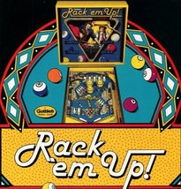 Rack Em Up Pinball Flyer Original Art Print Promo Billiards Pool 1983 Vintage - £28.48 GBP