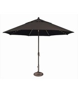 SimplyShade 11 ft. Lanai Pro Octagon Market Umbrella with Star Light  Black - £383.37 GBP