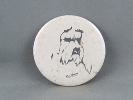Vintage Dog Pin - Black and White Shih Tzu Dog Image - Celluloid Pin  - £11.95 GBP