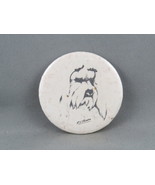 Vintage Dog Pin - Black and White Shih Tzu Dog Image - Celluloid Pin  - £11.96 GBP
