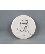 Vintage Dog Pin - Black and White Shih Tzu Dog Image - Celluloid Pin  - $15.00
