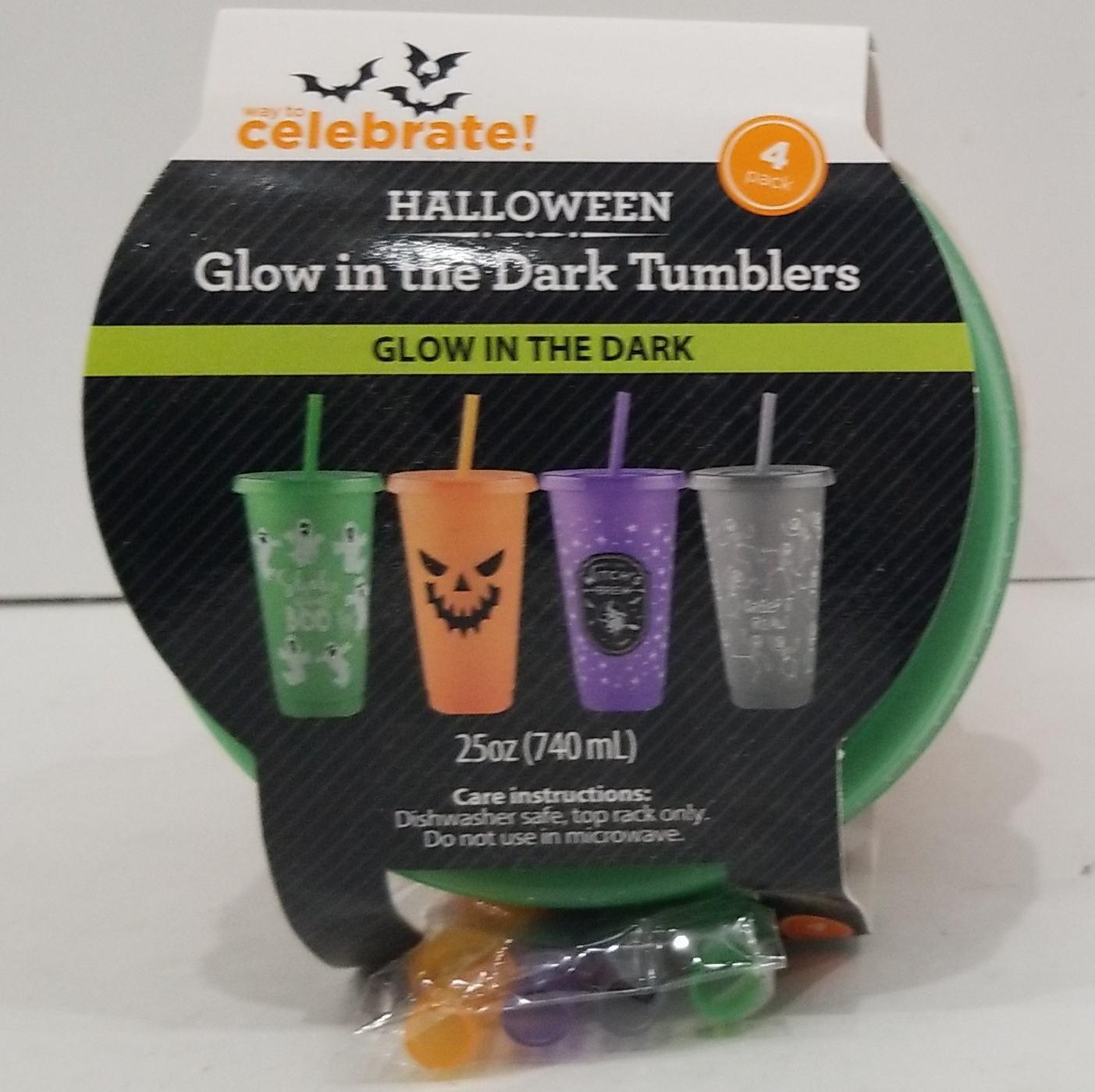Way To Celebrate Halloween Glow In The Dark Tumblers, 4 Pack, Assorted 25oz Item image 3