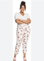 NYDJ Women&#39;s Cream/Pink Floral Sheri Slim Frayed Hem Ankle Jeans 14 NWT - £38.02 GBP