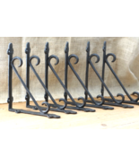 6 Cast Iron Brackets Braces Shelf Bracket RUSTIC Corbels Braces W/ Plant... - €31,71 EUR