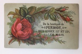 Victorian Trade Card De La Boutique de Peabody Salem Massachusetts 1800s - $15.00