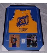 Stephen Curry Signed Framed Jersey Display Warriors 2018 American Century Auto - $890.99