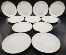 (11) J &amp; G Meakin Lifestyle Bread Plate Set Vintage Brown White Dish England Lot - £62.31 GBP