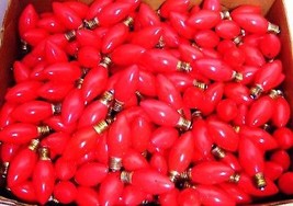 199 Vintage C9 Size RED Christmas Light Bulbs - All Tested and Working - $25.00