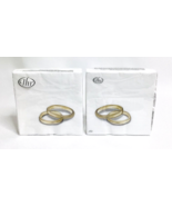 2 COCKTAIL NAPKINS 20 3-PLY MADE IN GERMANY IHR RINGS gold - $22.14 CAD