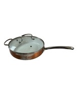 Vintage Denmark 10&quot; Skillet / Frying Pan With Lid And Handle Copper Fini... - £14.54 GBP