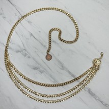 Dainty Lightweight Draped Gold Tone Metal Chain Link Belt Size XS Small S - $16.82