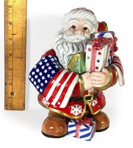 Patriotic Santa Claus Small Candy/ Cookie Jar - Fitz and Floyd - £21.77 GBP