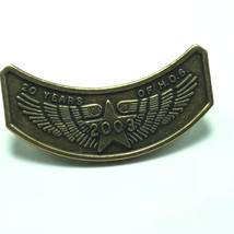 Harley Davidson Motorcyle Pinback Pin Vintage Badge 20 Years Of Hog 2003 Brass - £10.86 GBP