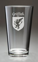 Griffith Irish Coat of Arms Pint Glasses - Set of 4 (Sand Etched) - £53.35 GBP