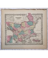 Antique Atlas Map TURKEY in EUROPE, No 22,  1855 Colton World Maps + - $1,372.73 MXN