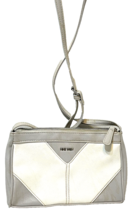 Nine West Womens Crossbody Purse Color Block White and Gray 9 x 6 x 1.5 inches - £13.50 GBP