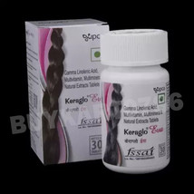 IPCA Keraglo Eva Natural Extract,(30Tablets) Prevent Hair Fall And Scalp Problem - £30.10 GBP