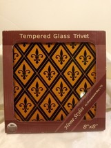 Home Styles by Chesapeake Bay Tempered Glass Fleur de lis Trivet NIB - £15.82 GBP