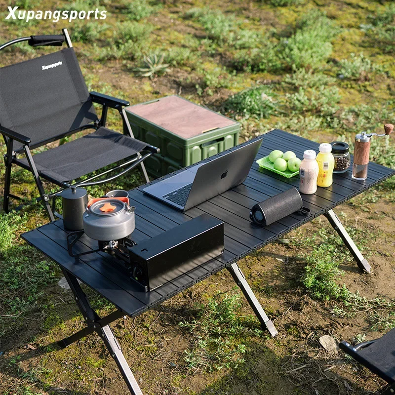 All-aluminum Roll Table Outdoor Portable Ultra Light Camping Picnic Table and - £182.46 GBP
