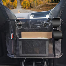 Car Net Pocket, Handbag Holder, Mesh Organizer with Elastic Protective Belts - £10.61 GBP